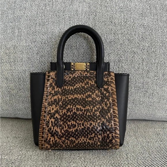 NWT Coach 1941 Troupe Tote 16 Genuine Snakeskin Black Crossbody - Picture 4 of 11